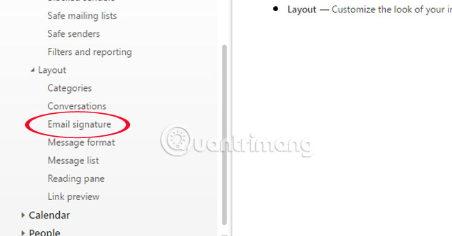 Cách tạo chữ ký Hotmail trong thư Hotmail