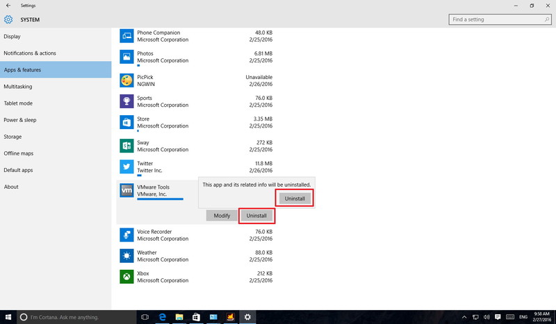 chọn Uninstall chọn Uninstall
