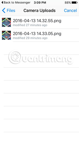 Chia sẻ file Dropbox qua Facebook Messenger