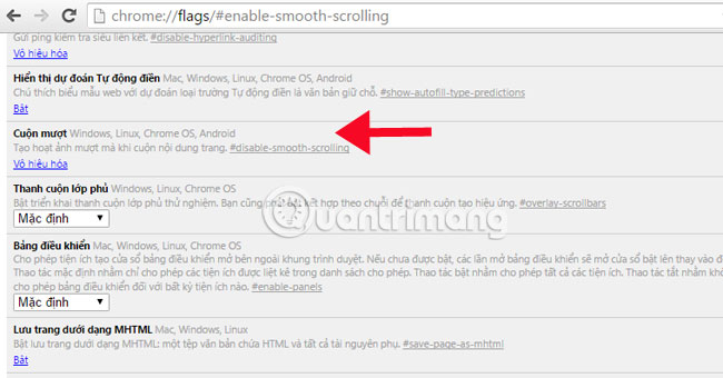 Cách tắt tính năng cuộn mượt trong Google Chrome