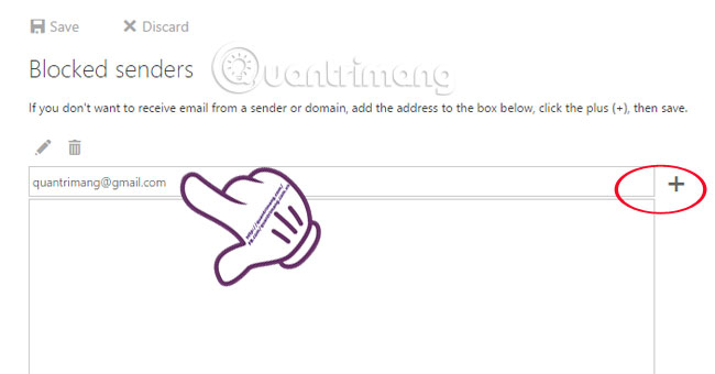 Chặn email trong Hotmail