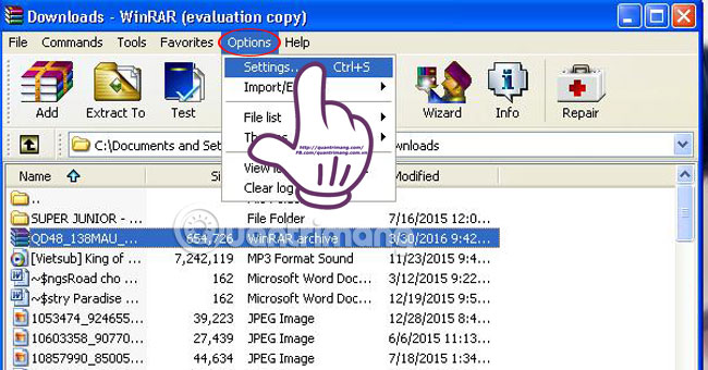 Settings Hướng dẫn thu gọn menu WinRAR trên menu chuột phải