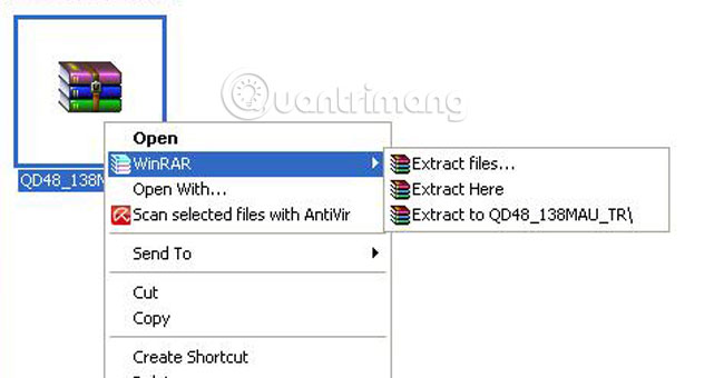 Rút gọn menu Win RAR Hướng dẫn thu gọn menu WinRAR trên menu chuột phải