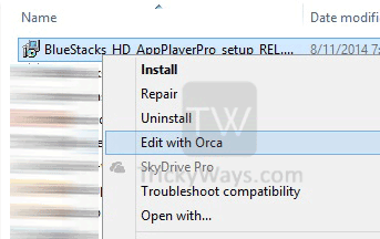 chọn Edit with Orca chọn Edit with Orca