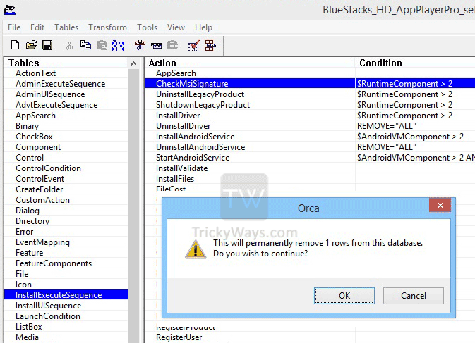 Xóa tiếp CheckMsiSignature Xóa tiếp CheckMsiSignature