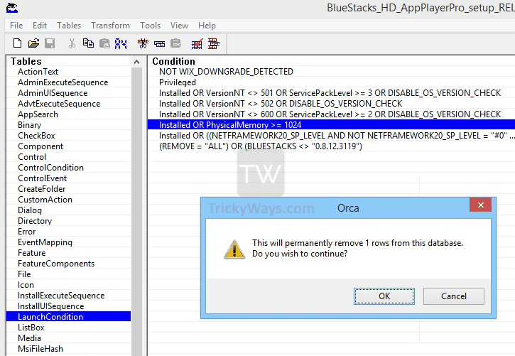 xóa Install OR PhysicalMemory >= 1024 xóa Install OR PhysicalMemory >= 1024