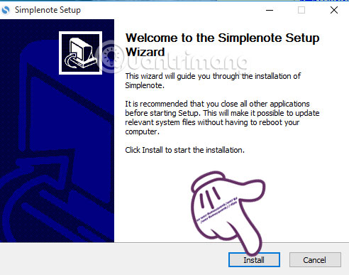 Cài đặt Simplenote Simplenote