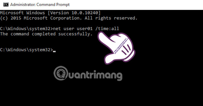 Bỏ thiết lập thời gian Thiết lập thời gian cho tài khoản User trên Windows