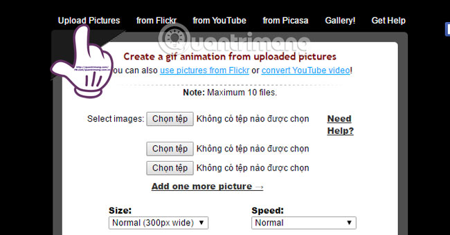 Cách tạo ảnh động trực tuyến bằng Gickr