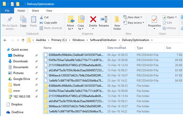 Xóa tất cả những file trong thư mục C:WindowsSoftwareDistributionDeliveryOptimization