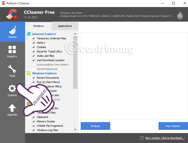 Hướng dẫn khôi phục cài đặt gốc cho CCleaner