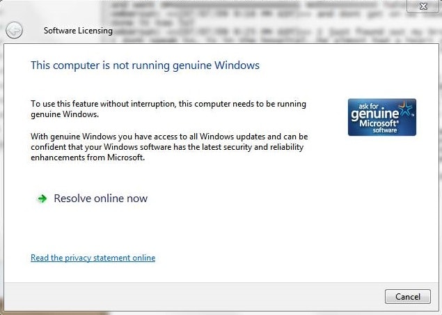 Bản sao Windows này không phải là một lỗi thực sự
