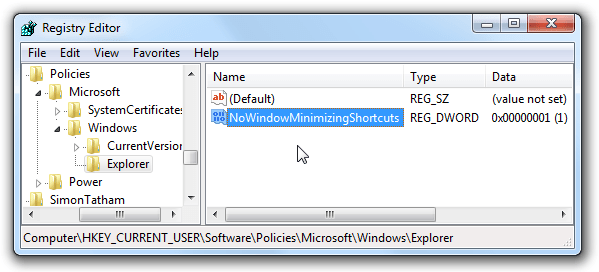 NoWindowMinimizingShortcuts  NoWindowMinimizingShortcuts