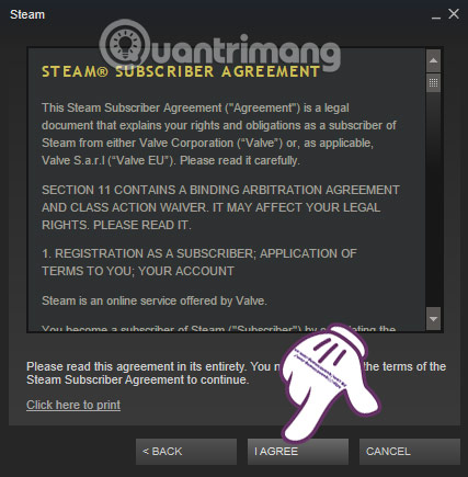 Đồng ý điều khoản  Đây là cách đăng ký tài khoản Steam trên máy tính