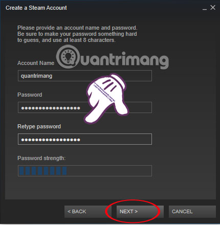 Tên tài khoản  Đây là cách đăng ký tài khoản Steam trên máy tính