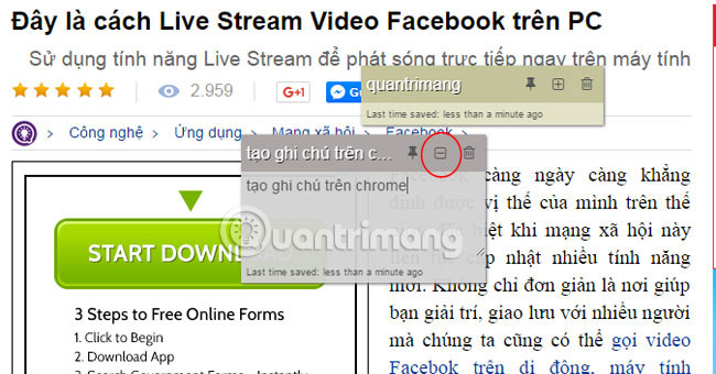 Cách tạo ghi chú trên Google Chrome không cần phần mềm
