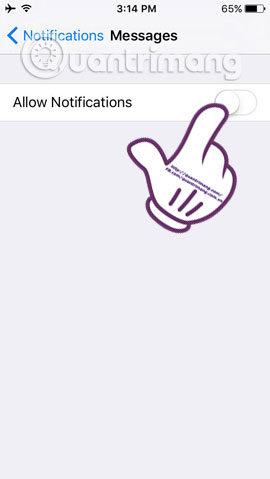 Cách tắt chế độ hiển thị nội dung tin nhắn trên iPhone