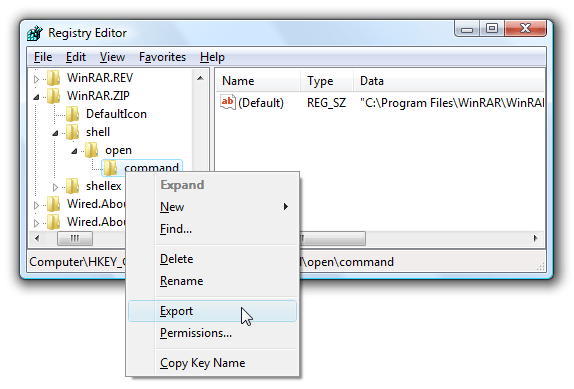 kích chuột phải vào Command rồi click chọn Export