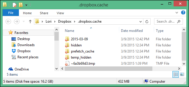 bộ nhớ cache dropbox