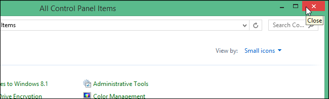 đóng cửa sổ Control Panel đóng cửa sổ Control Panel