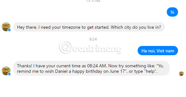 Cập nhật múi giờ  trợ lý ảo nhắc việc Jarvis