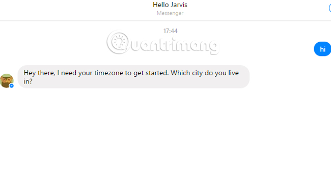 Xác nhận múi giờ địa phương  trợ lý ảo nhắc việc Jarvis