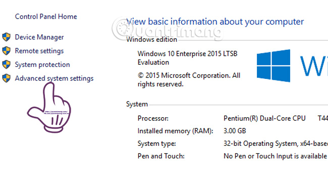 Advanced system settings