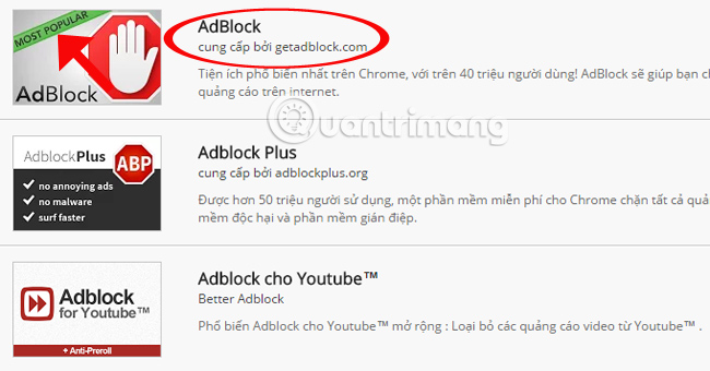Tên nhà phát hành phân biệt tiện ích thật và giả