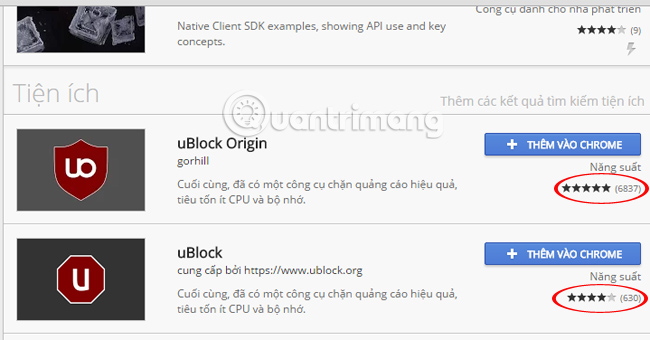Sao đánh giá tiện ích phân biệt tiện ích thật và giả