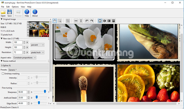 Giao diện chính chương trình  PhotoZoom Classic