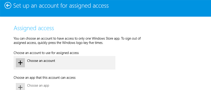 Tính năng Assigned Access Tính năng Assigned Access