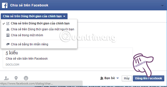 Tạo và chia sẻ tài liệu trên Facebook với Docs