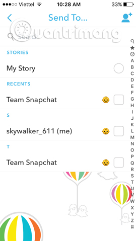 các hiệu ứng hình ảnh trong Snapchat