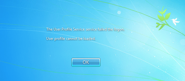 Cách sửa lỗi The User Profile Service failed the logon. User profile cannot be loaded
