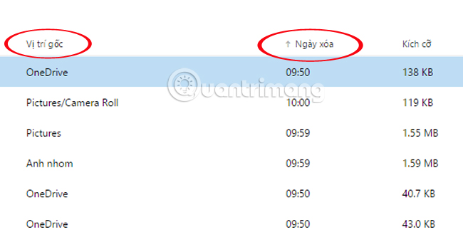 khôi phục dữ liệu đã xóa trên OneDrive
