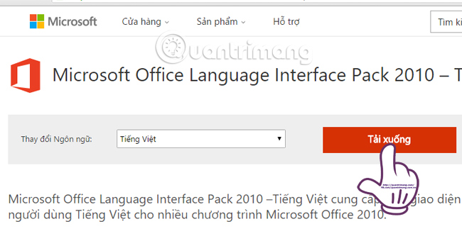 cài đặt giao diện tiếng Việt cho Microsoft Office 2010