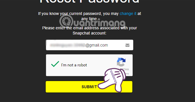 cách lấy lại mật khẩu tài khoản Snapchat