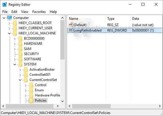 LongPathsEnabled  LongPathsEnabled