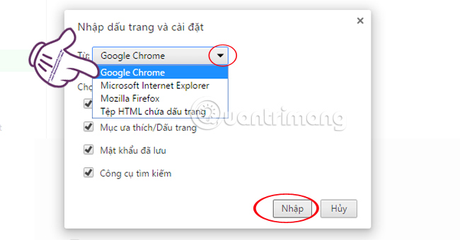 Cách chuyển bookmarks từ Chrome sang Cốc Cốc