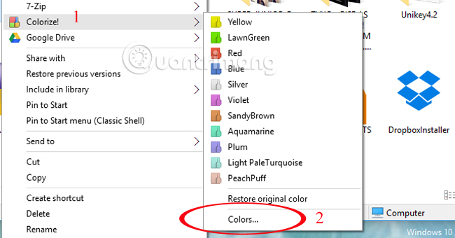Đổi màu tên tập tin hoặc thư mục bất kỳ trong Windows
