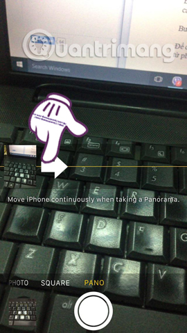Chụp từ trái sang phải  Cách chụp ảnh Panorama trên Android, iOS