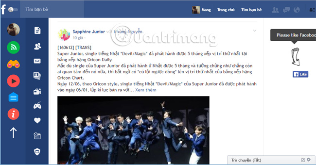 Đổi gió giao diện phẳng Facebook với Flatbook