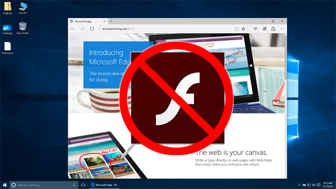 vô hiệu hóa Adobe Flash Player trên trình duyệt Microsoft Edge