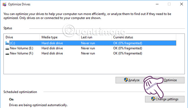 Defragment and Optimize Drives