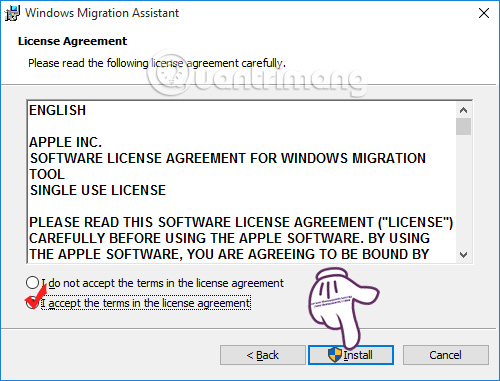 Điều khoản sử dụng Migration Assistant