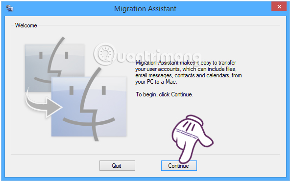 Chuyển đổi dữ liệu từ Windows sang Mac Migration Assistant