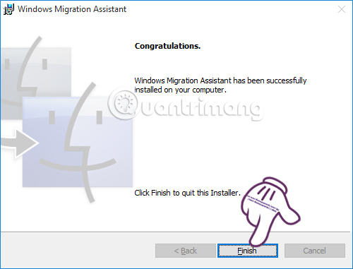Kết thúc cài đặt Migration Assistant Migration Assistant