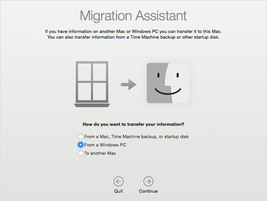 Chuyển đổi từ máy tính sang PC Migration Assistant