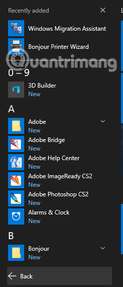 All apps 7 thủ thuật điều khiển nhanh Windows 10