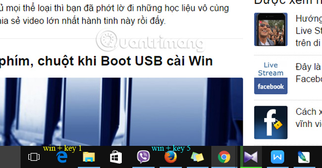 Mở nhanh ứng dụng trên Taskbar 7 thủ thuật điều khiển nhanh Windows 10
